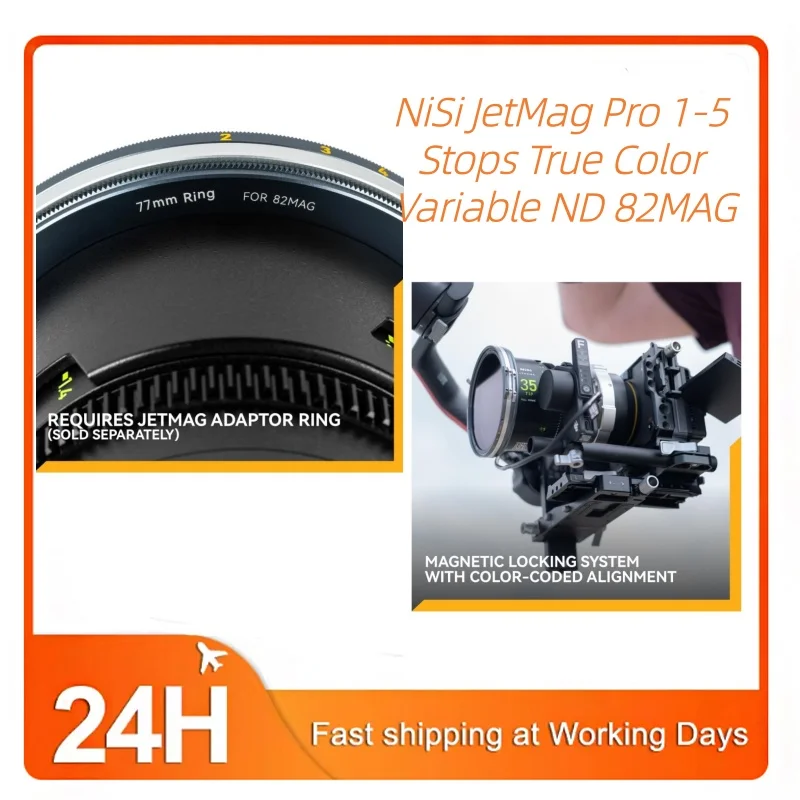 NiSi 82MAG JetMag Pro Variable ND Filter 1-5 Stops True Color Nano Coating Magnetic Design for Professional Long Exposure