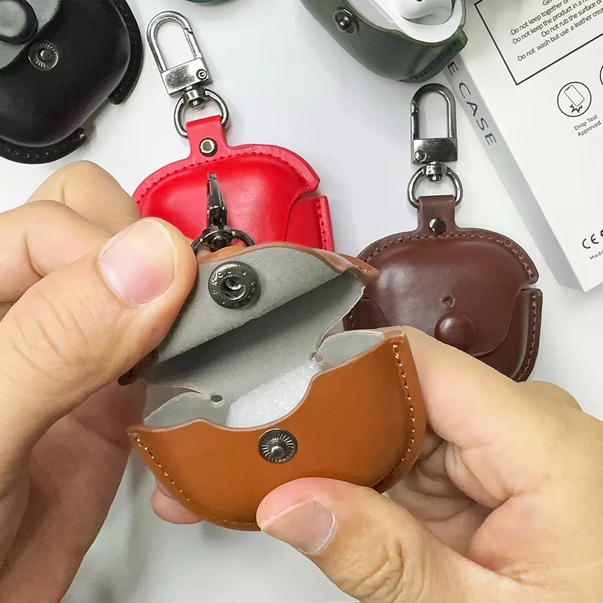 Luxury Classic Business Retro Button PU Leather Case for AirPods Pro 1/2/3 Cover Case for AirPods 4 Pro 2 Retro Cover Shockproof