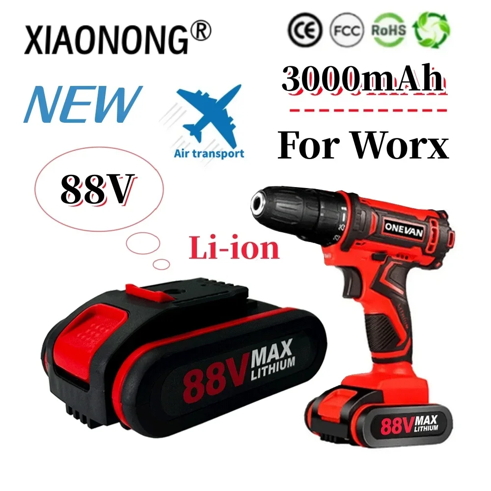 

88V 3000mAh high-Power Li-ion Battery For Worx Electric Tools And Chainsaws With