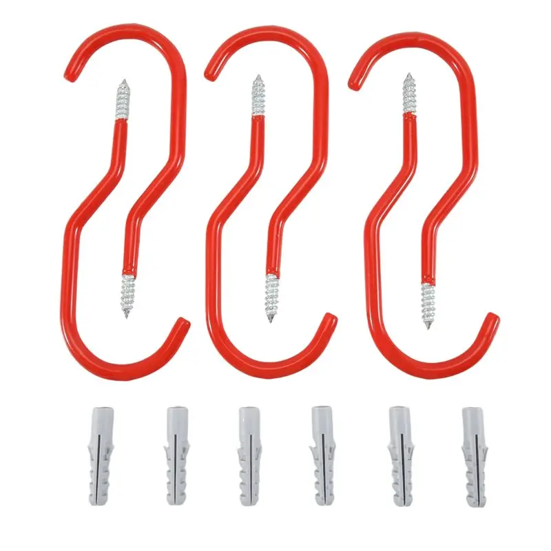 AFOURT-Bike Hooks,Heavy Duty Bicycle Storage Hooks Set,Screw-In Utility Storage Hangers Shed Garage Garden Hook Plastic Coated F
