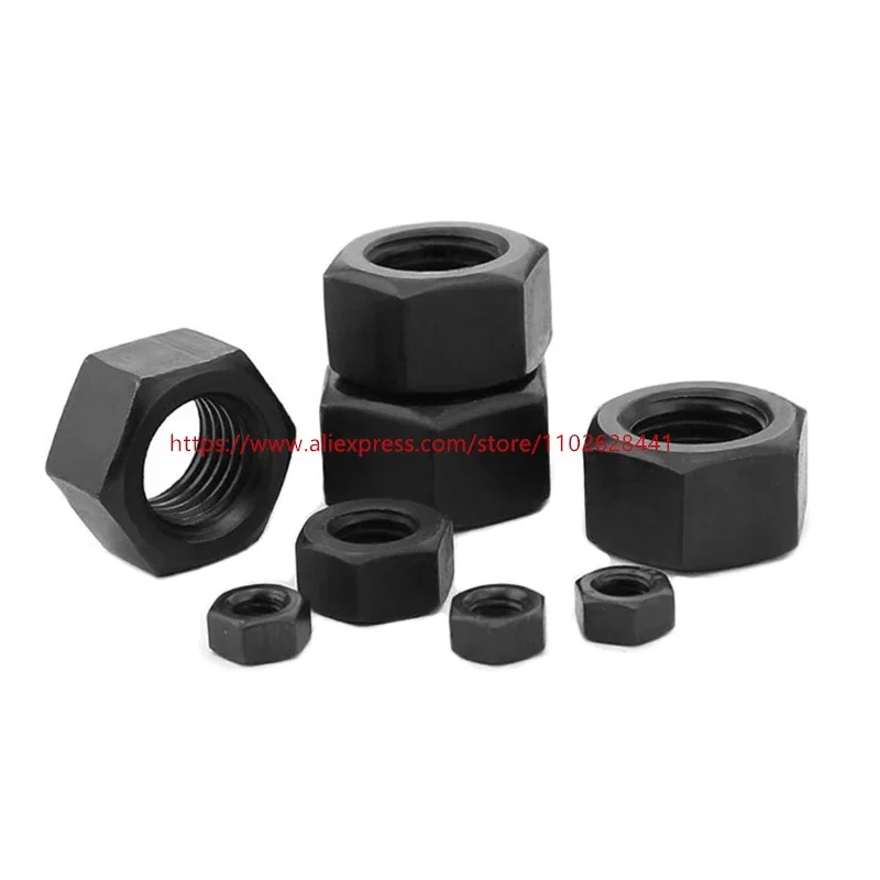 Шестигранная гайка GB6170 M2 M2.5 M3 M3.5 M4 M5 M6 M8 M10 M12 M14 M16 M18 M20 M24 из черного оксида цвета 8,8 углеродная сталь Шестигранная гайка