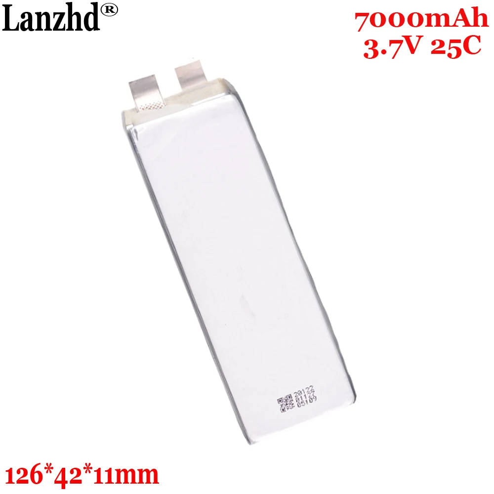 High rate Li 3.7V 1142126 25C 7000mAh For Starting power supply automobile igniter battery Model ship toy model battery