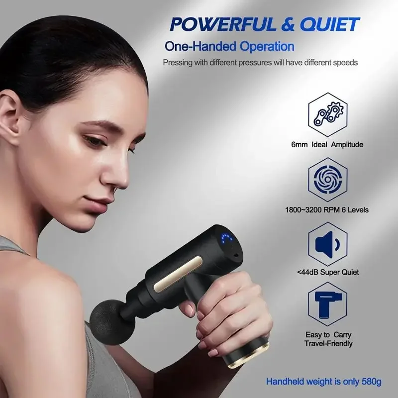 Multi Functional Fascia Gun with Adjustable Speed for Body Muscle Massage Suitable for Whole Body Arms Back and Legs Massage Spa