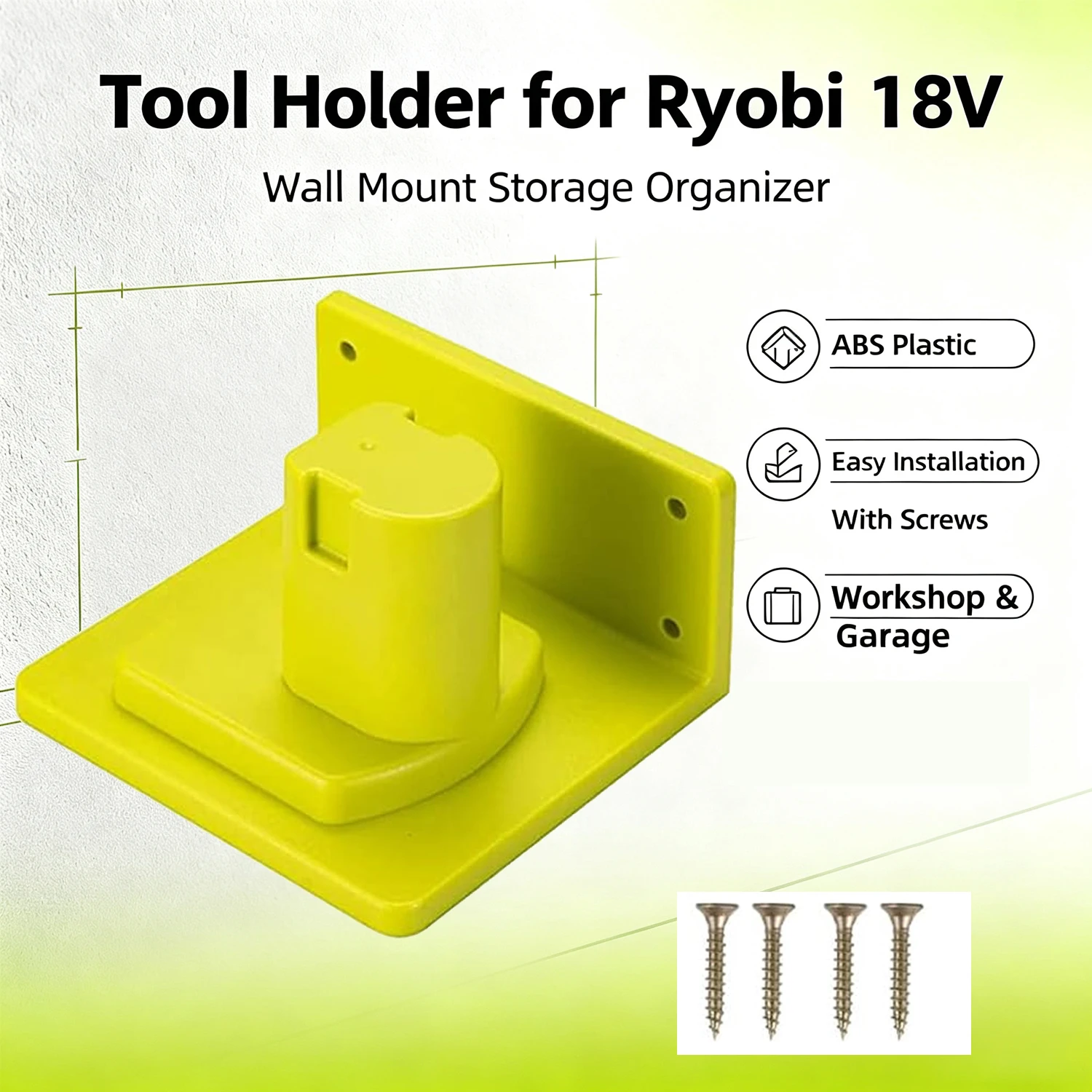 1/5/10pcs Wall Mount Holder For Ryobi 18V Tools  Storage Organizer Bracket Hanger With Mounting Screws Garage Workshop Tool
