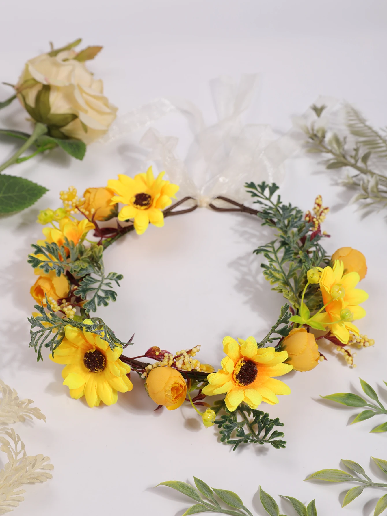 1 Super Sensens Department Simulation Flower Seaside Resort Shooting Headdress Wreath