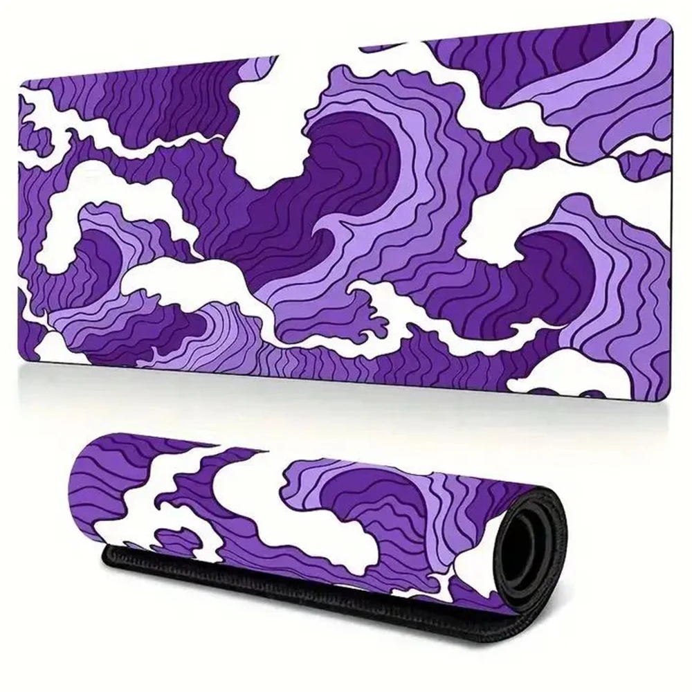 Purple Water Ripple Gaming MousePad Non-slip Bottom Smooth Cloth Desk Pad E-sports Office Keyboard Pad Computer Mouse Non-slip