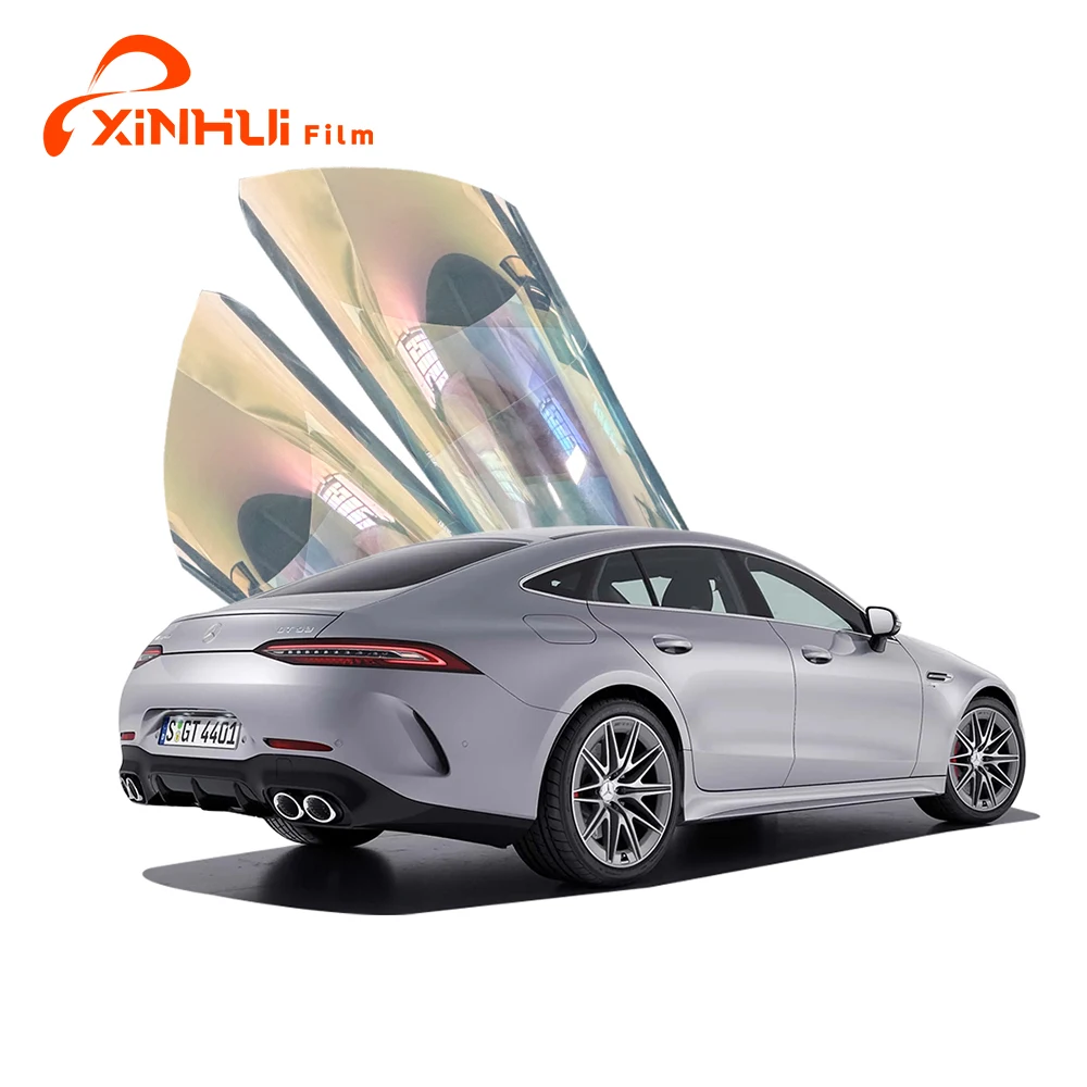 2025 80% vlt الحرباء تينت نانو السيراميك الشمسية الملونة سحر الذهب سيارة الزجاج الأمامي الحرباء تينت فيلم