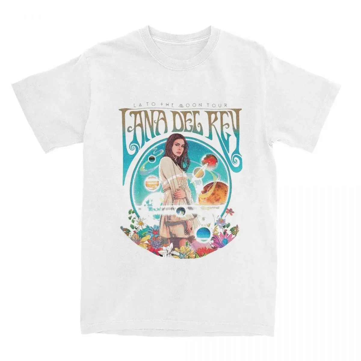 

Men's T-shirt Lana Del Rey Amazing 100% Cotton Tees Short Sleeve Music Tour T Shirts Crew Neck Clothing Plus Size