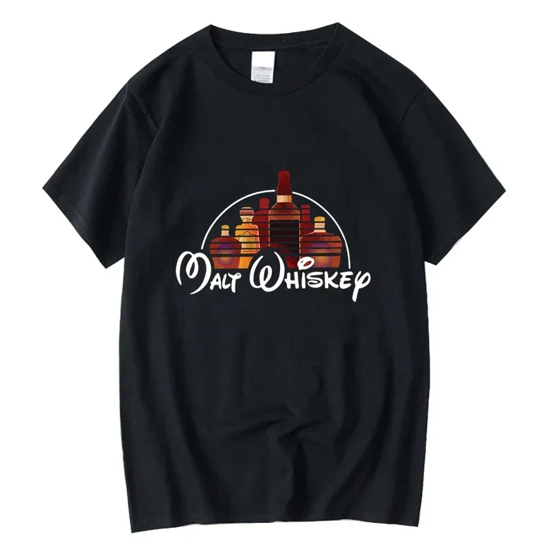Summer Men T-shirt Cotton Blend Funny Malt Whiskey Print Summer Loose O-neck Cool T Shirt for Men Short Sleeve T-shirt Male Tee