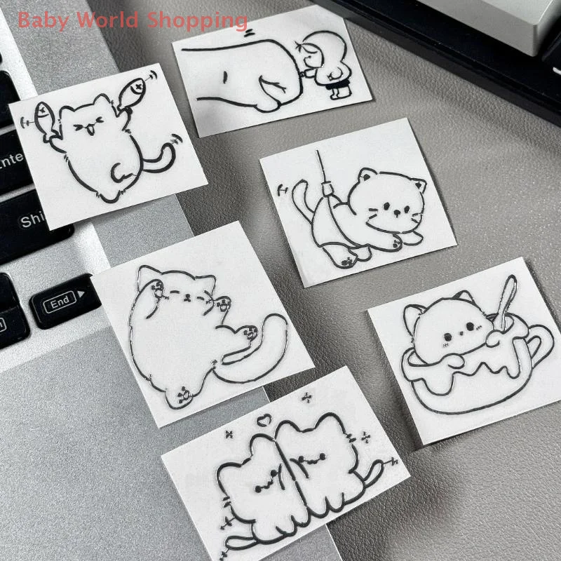 Waterproof 3D Metal Stickers With Girl And Cat Cartoon Characters For Phone Case Laptop DIY Decoration Creative Aesthetic Style