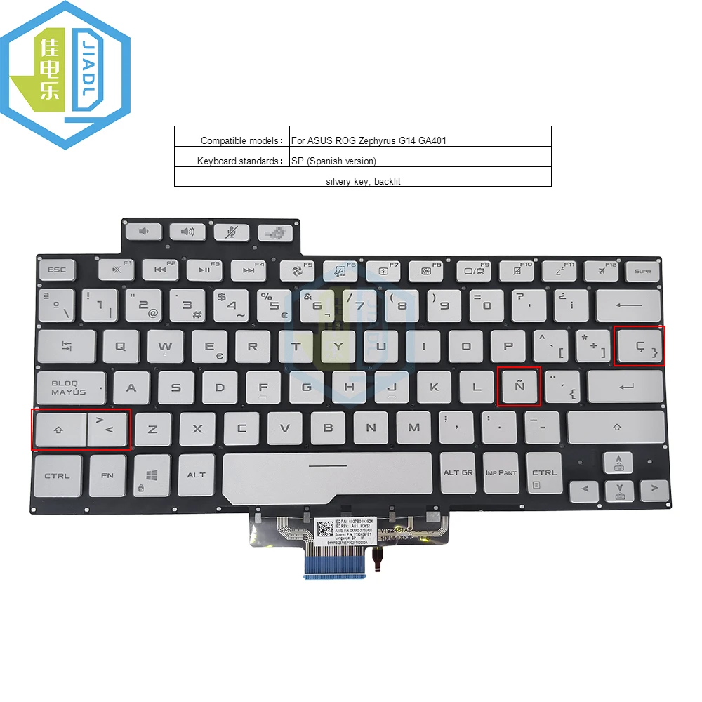 US English SP Spain Latin Ukrain backlit laptop keyboard For ASUS ROG Zephyrus G14 GA401 GA401I GA401IV GA401U 2020 8037B0169701