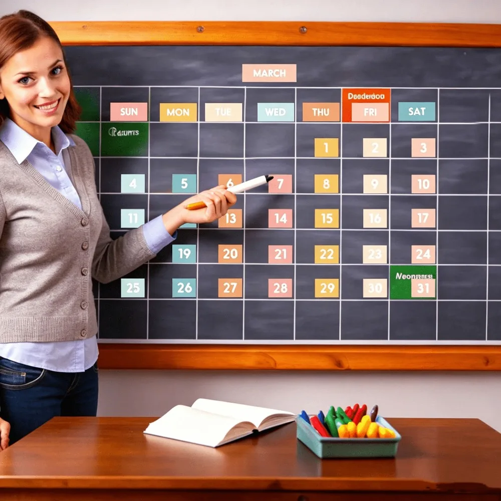 50-Piece Set: Fridge Magnetic Calendar Stickers—Month, Day, and Number Tiles  Back-to-School Season