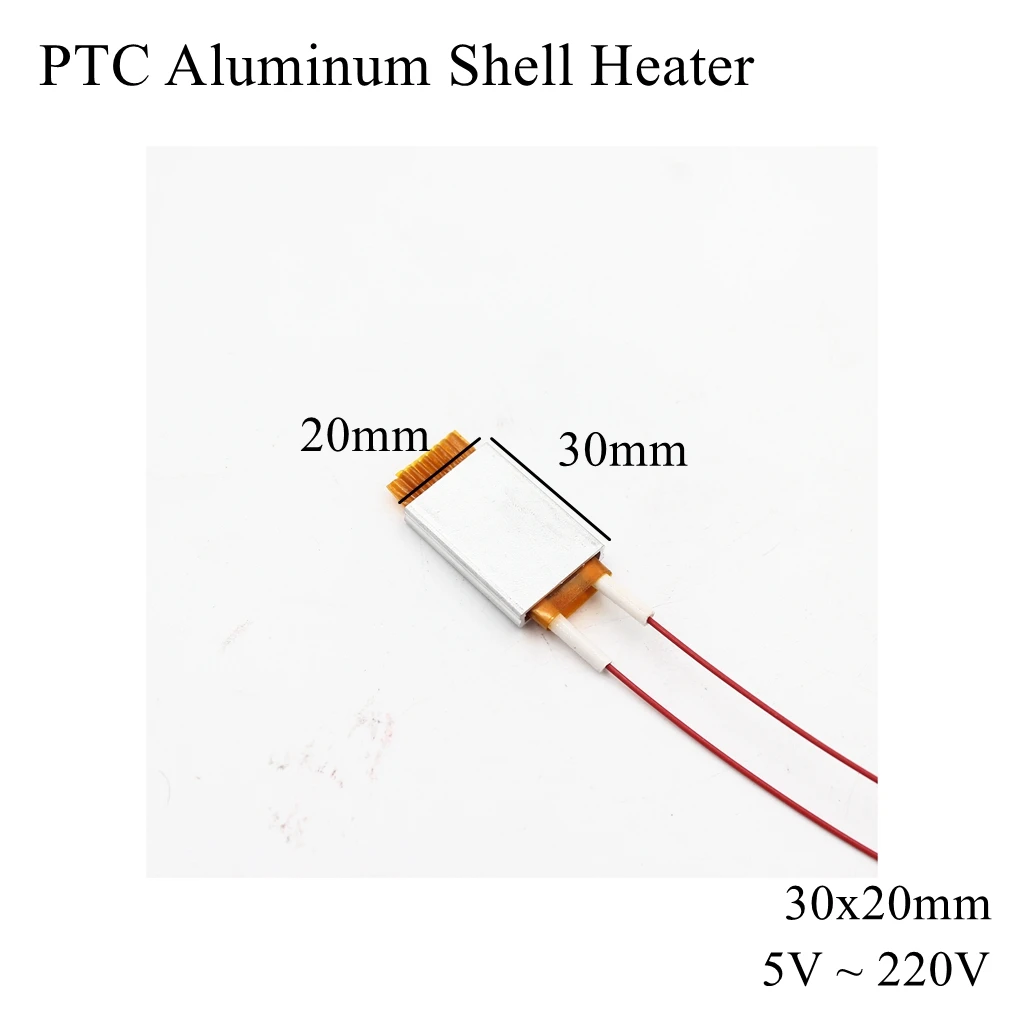 30x20mm 12V 24V 110V 220V PTC Aluminum Shell Heater Constant Thermostat Thermistor Ceramic Air Heating Sensor Egg Incubator