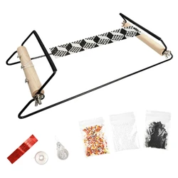 DIY Bead Weaving Tool Wooden Metal Beading Machine for Beading Jewelry Making Bracelets, Necklaces, Belts, and More 97QE