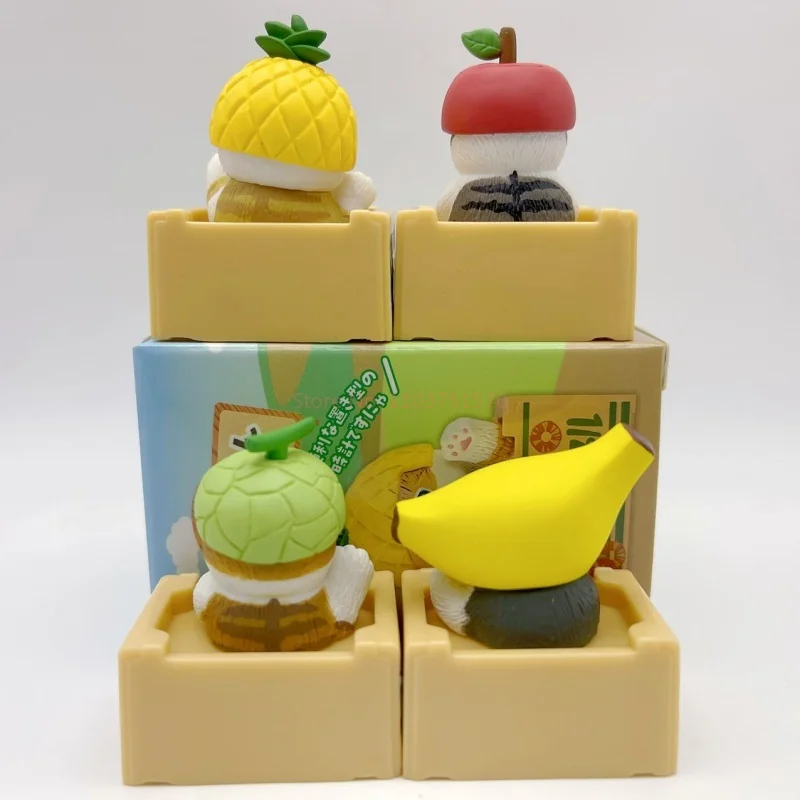 Mofusand-Modèle de tête de fruit environnant, série d'horloge de fruits, boîte ennemi, œuf torsadé confirmé, requin, chat, ornement de bureau, jouets cadeaux