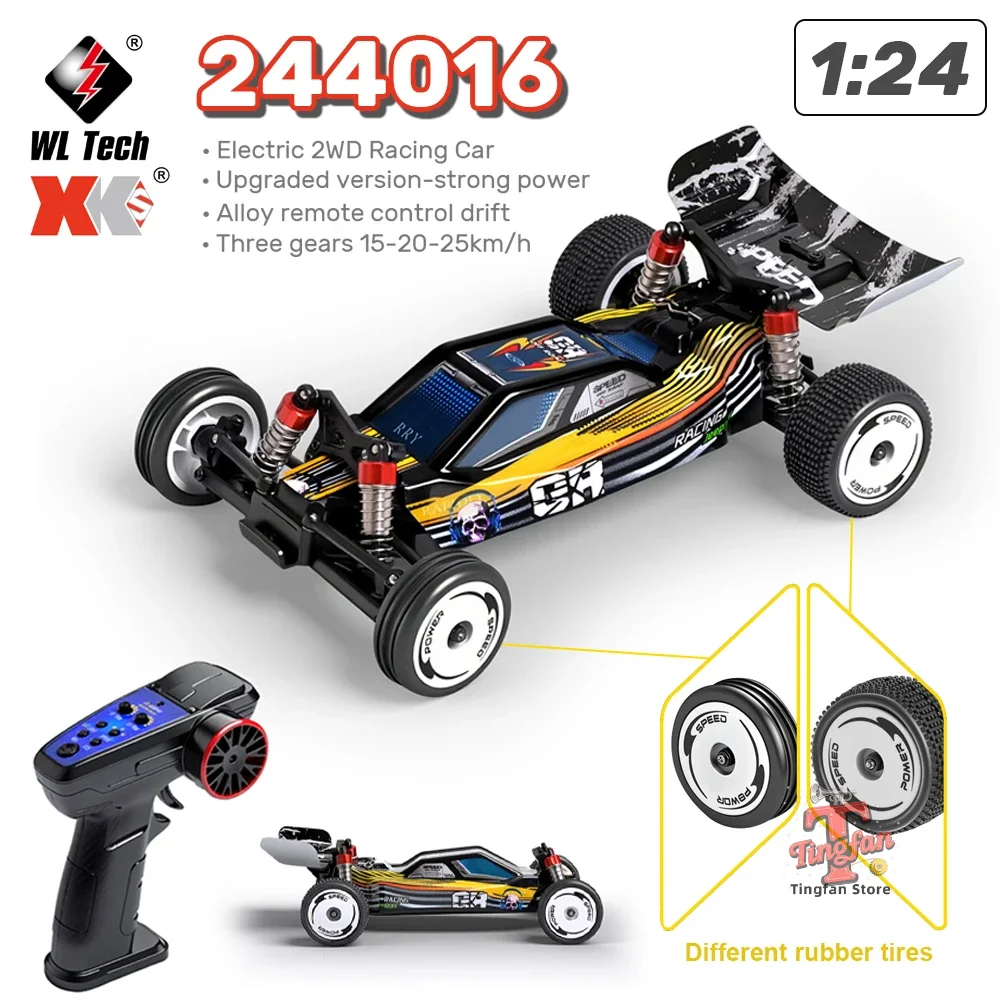 

Wltoys 244016 RC Car 1:24 2WD Remote Control Racing Vehicle 25km/H High-Speed Electric Drifting Race Cars Model Toys for Kids