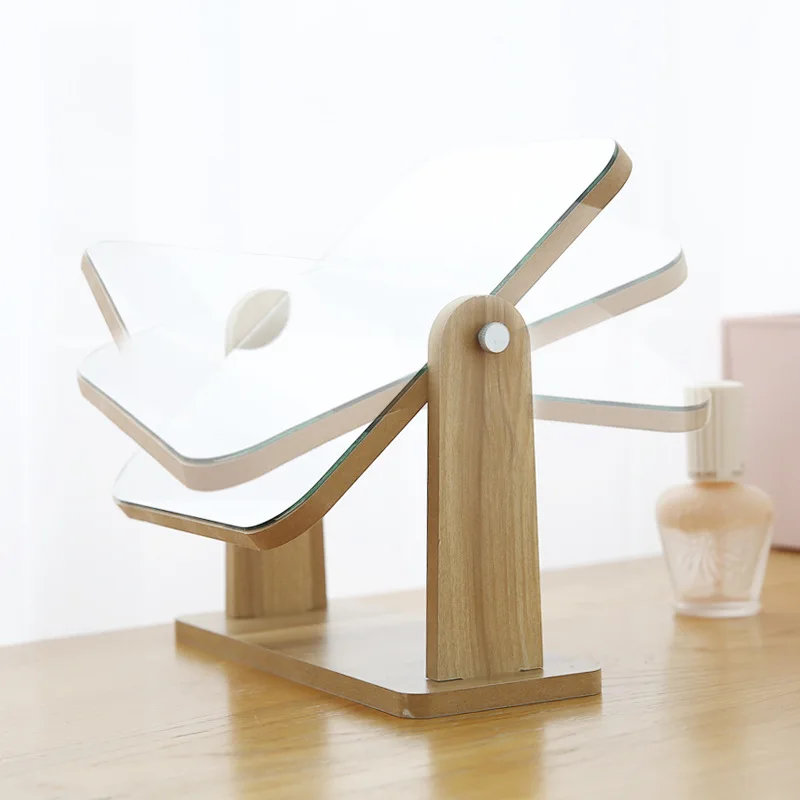 Espelho de vaidade de mesa tamanho grande espelho de maquiagem com suporte moldura de madeira penteadeira espelho para quarto decoração do banheiro