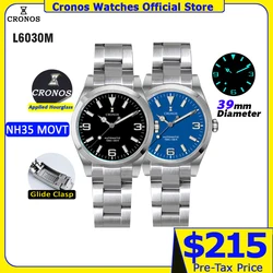 Cronos EX Diver Mechanical Men Watch NH35 39mm Automatic Sapphire Glass Bushed Bracelet 10ATM L6030M