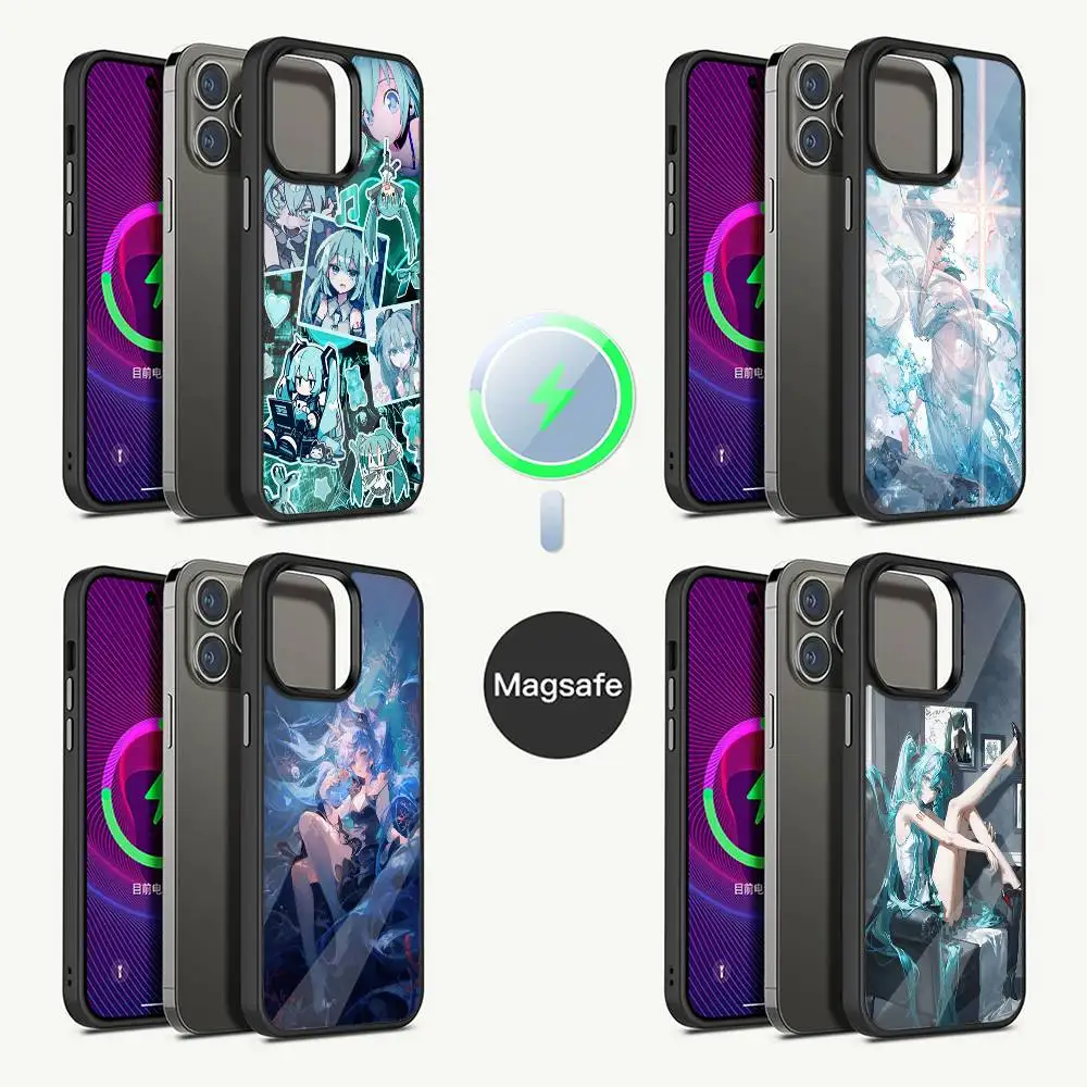 

Cute H-Hatsune M-Miku Phone Case For iPhone 16,15,14,13,12,11,Pro,Max,Plus,Mini,Magsafe,Magnetic Wireless Charging Case