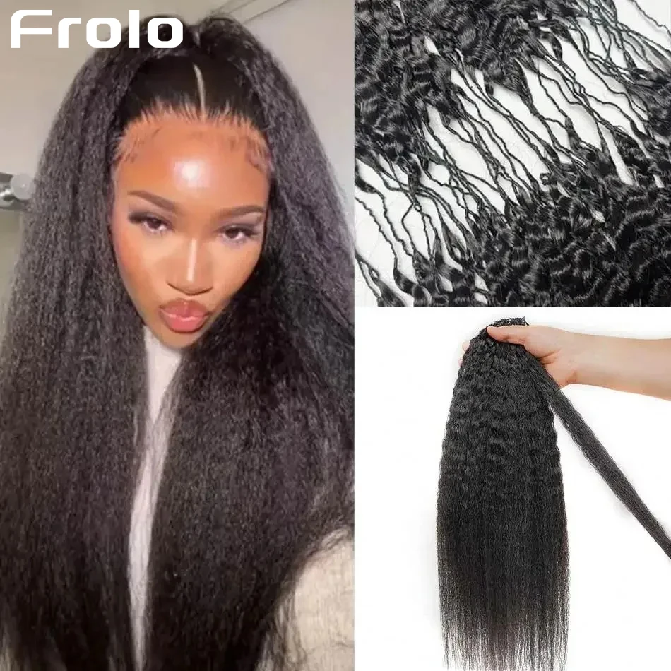 

Наращивание волос 12A Kinky Straight Crochet из натуральных волос, без узлов, многоразовое, с предварительно проработанными петлями, черное, для женщин