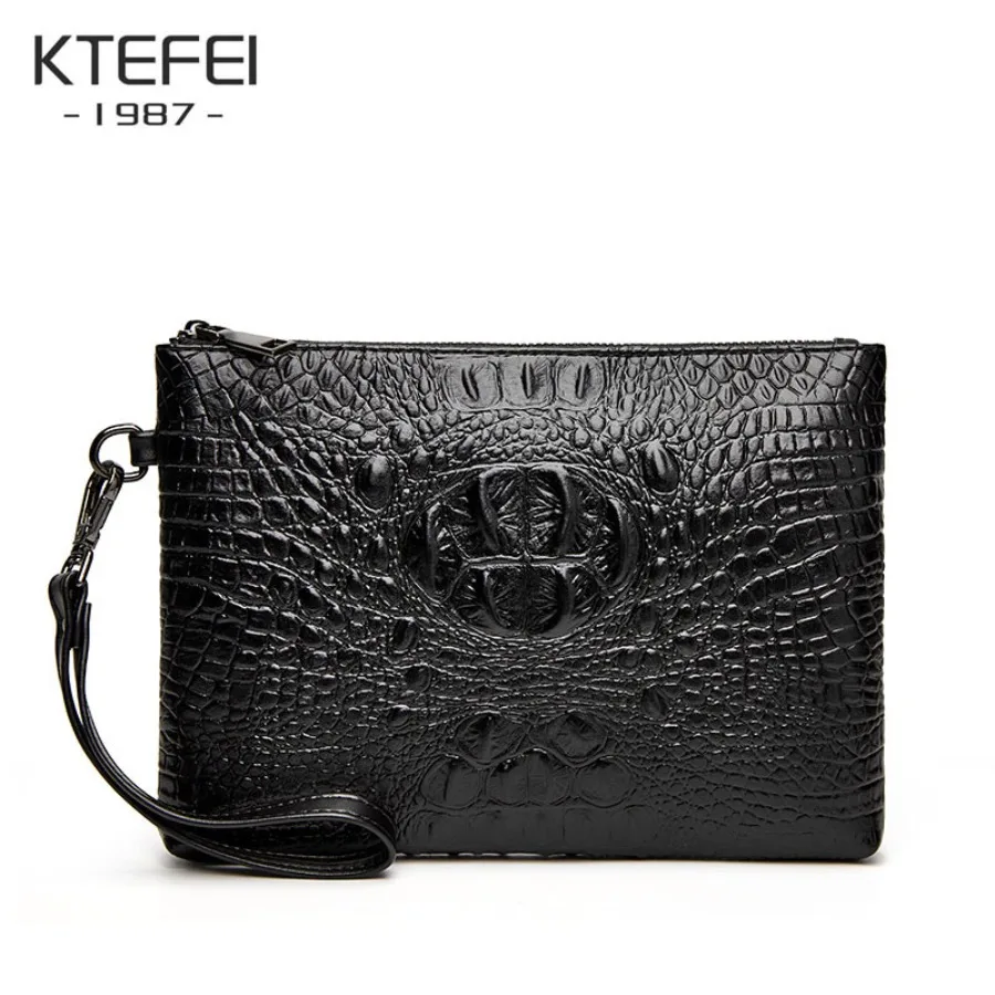 

【New style】Men's crocodile-pattern clutch storage bag youth clutch bag hot hand bag waterproof hand bag large capacity