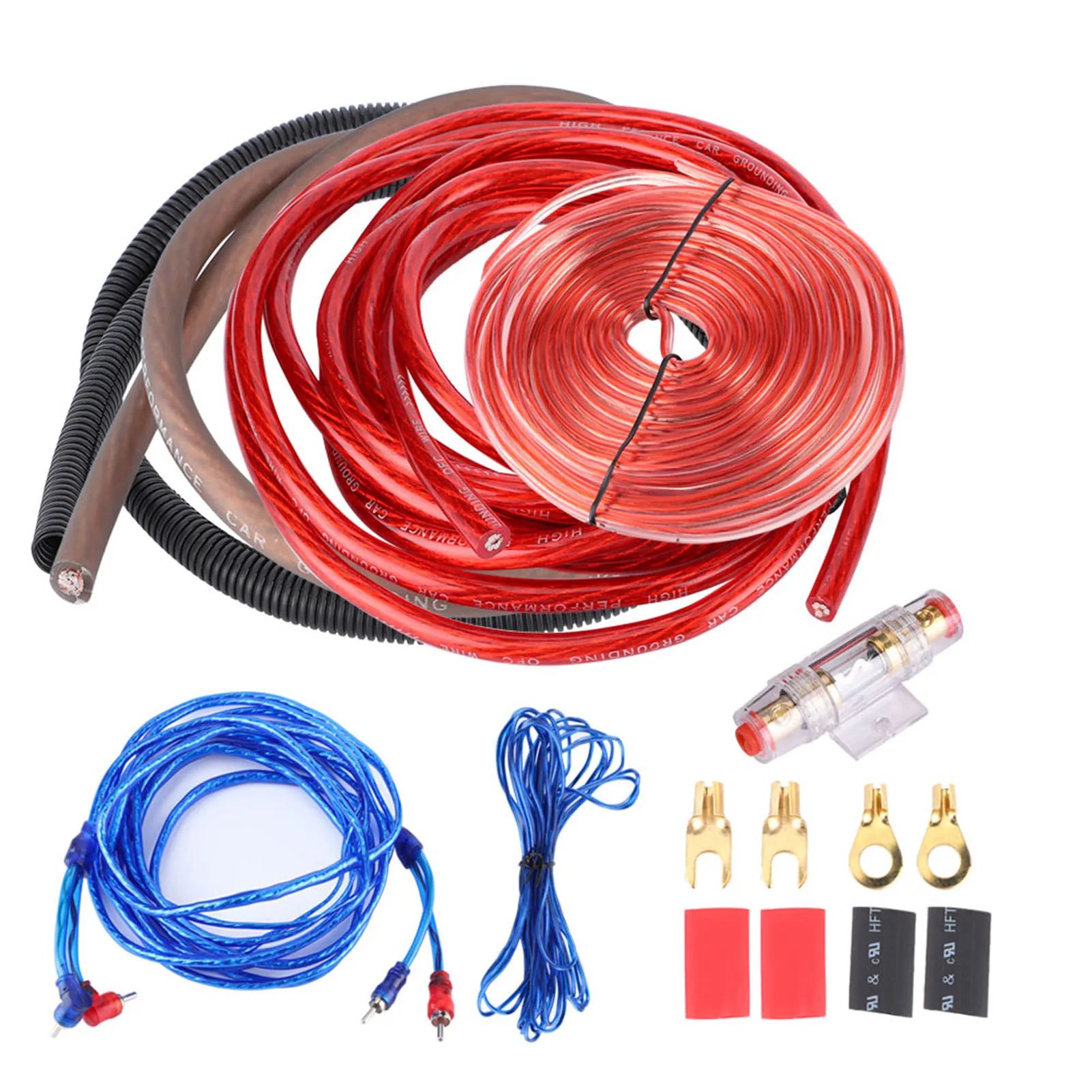 Block Blue  2800W High Density 4 Guage ABS Plastic Metal Audio Amplifier Wire Kit for Car