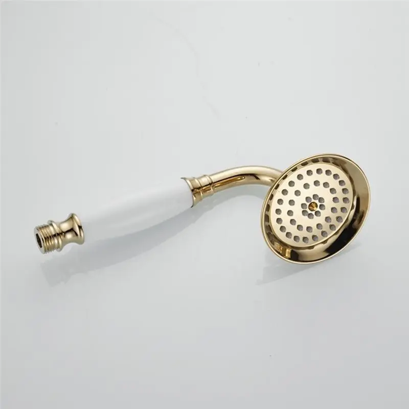 

PHFU-Luxury Gold-Plated Brass Handheld Shower Set With Ceramics Telephone Design