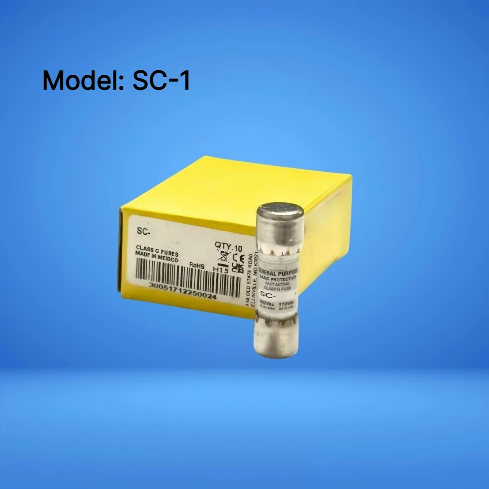 【10-Pack】SC-1 Time Delay Class G Fuse 1A 600VAC Current Limiting Industrial Fuse SC1