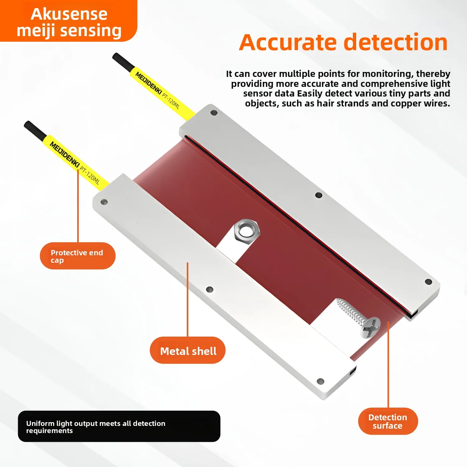 AKUSENSE PT-10ML Japan Screw-Mounted Through-Beam Matrix Fiber Optic Sensor Infrared Diffuse Reflection Area Detection Switch