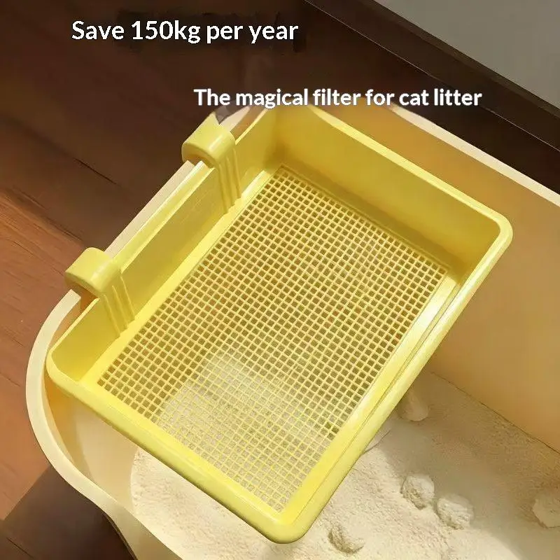 1/2Pcs Wear Resistant Rustproof Hanging Plastic Cat Litter Sifter Tray Efficient Pet Litter Filter Kitty Waste Screening Supply