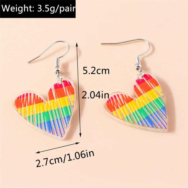 Aihua Bunte Blitz Liebe Regenbogen Ohrringe Für Frauen Schöne Acryl Sommer Urlaub Party Schmuck Geschenke – Detail 6