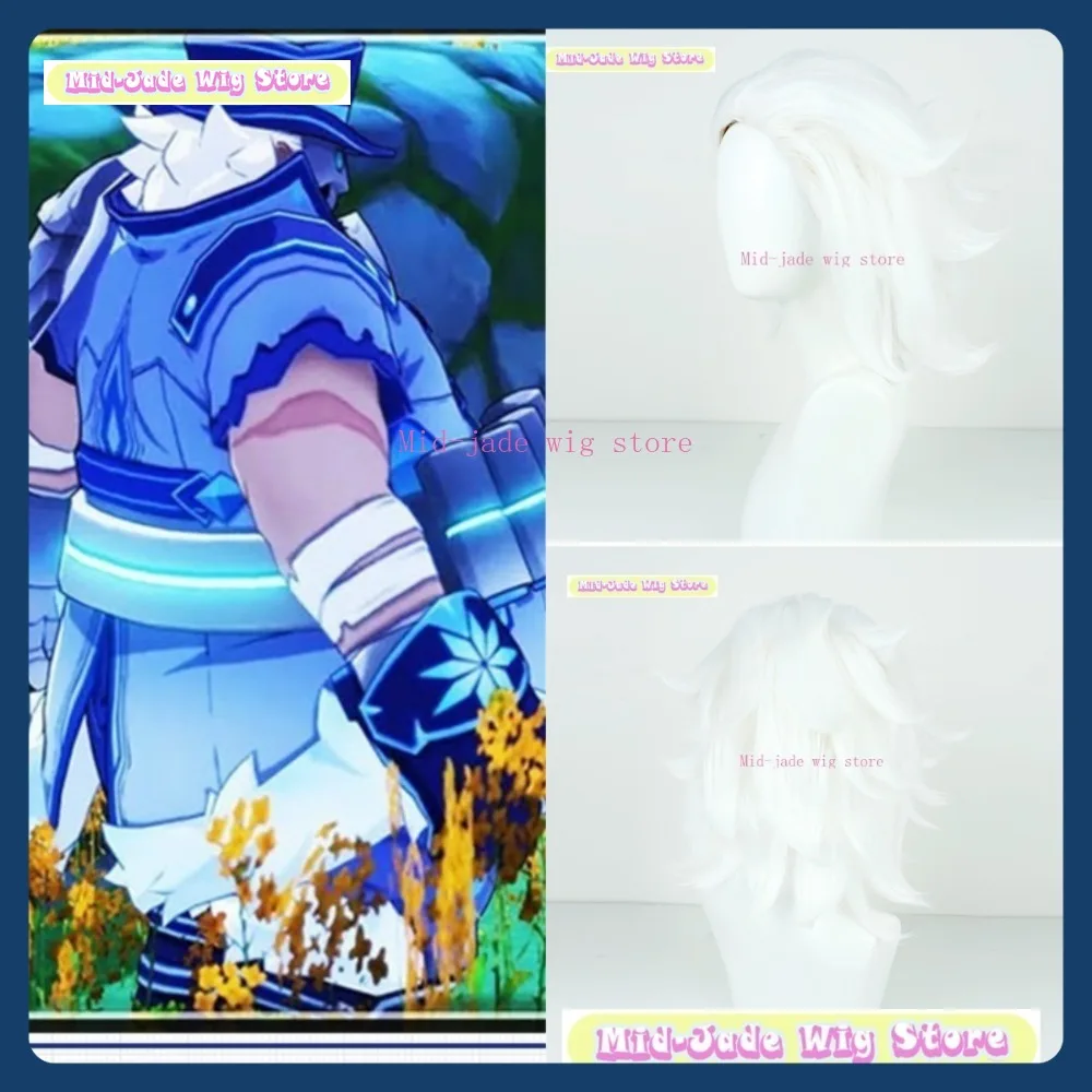 

Mid-jade Wig Store Genshin Impact Fatui Cryogunner Cosplay Wig Anime Game Role-playing Synthetic Hair Halloween Party Costumes P