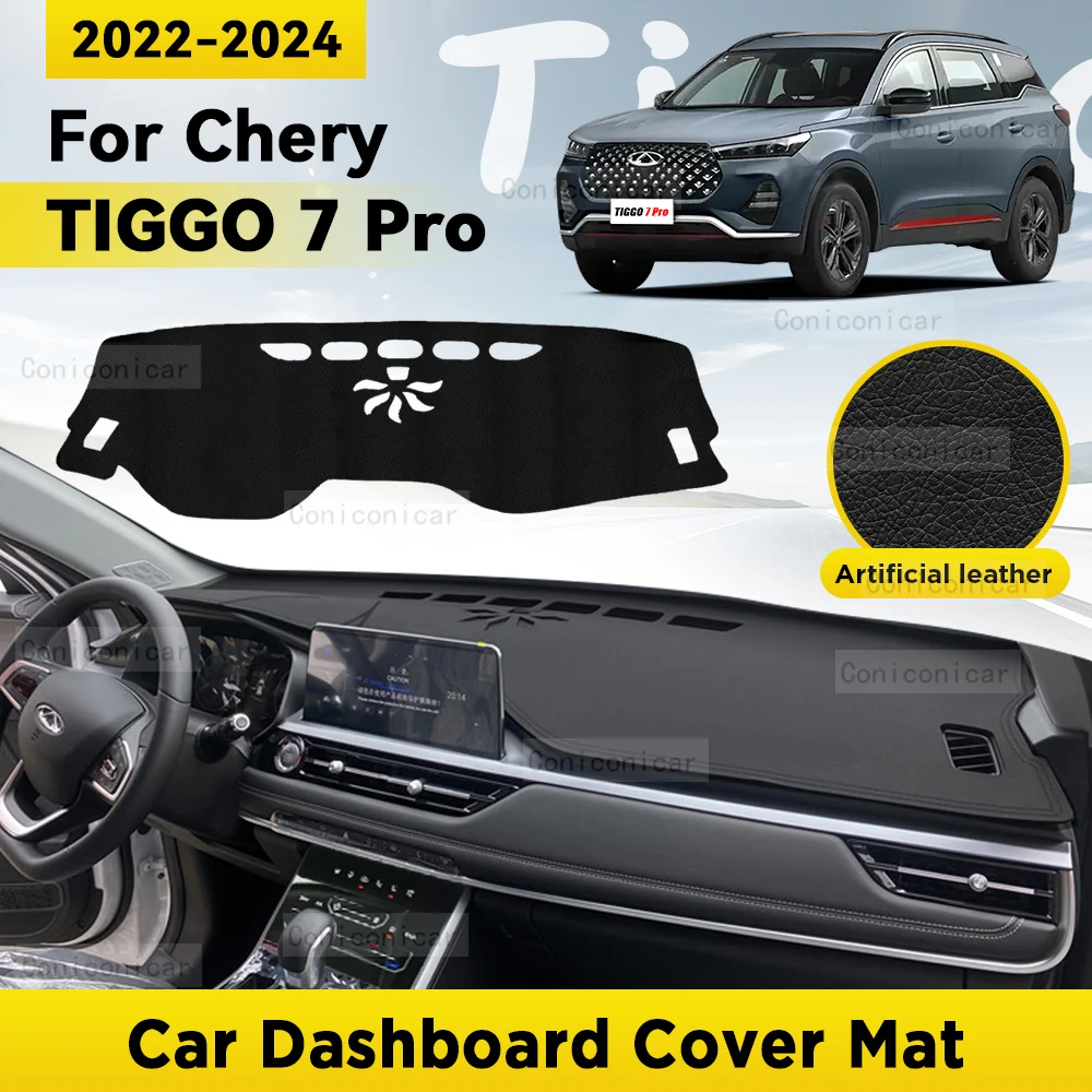 

Dashboard Cover Mat Protective Pad For CHERY TIGGO 7 Pro 2022-2024 Car Accessories Dash Board Sunshade Anti-UV Carpet Dashmat