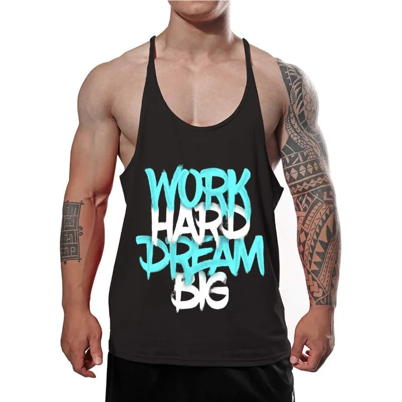 

Мужские летние майки из 100% хлопка, I-образный жилет, мужская спортивная одежда для бодибилдинга, уличный баскетбольный трикотаж, одежда для фитнеса и мышц