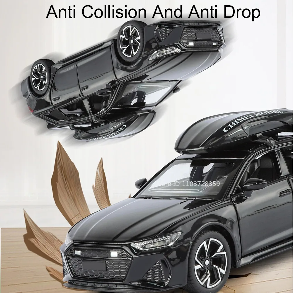 1:32 RS6 A6L modelo coches de juguete aleación Diecast sonido luz puertas abierto tirar hacia atrás neumáticos de goma vehículos en miniatura juguetes para niños regalos
