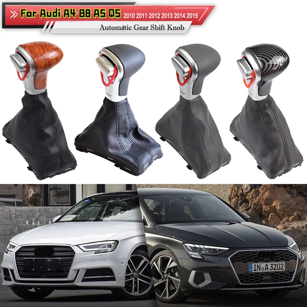 Carbon Fiber/Wood Automatic Gear Shift Knob For Audi A4 B8 2009-up/A5 2008-up/Q5 2009-2015/A6 C6 2006-2011/A6L C7 2012-2018