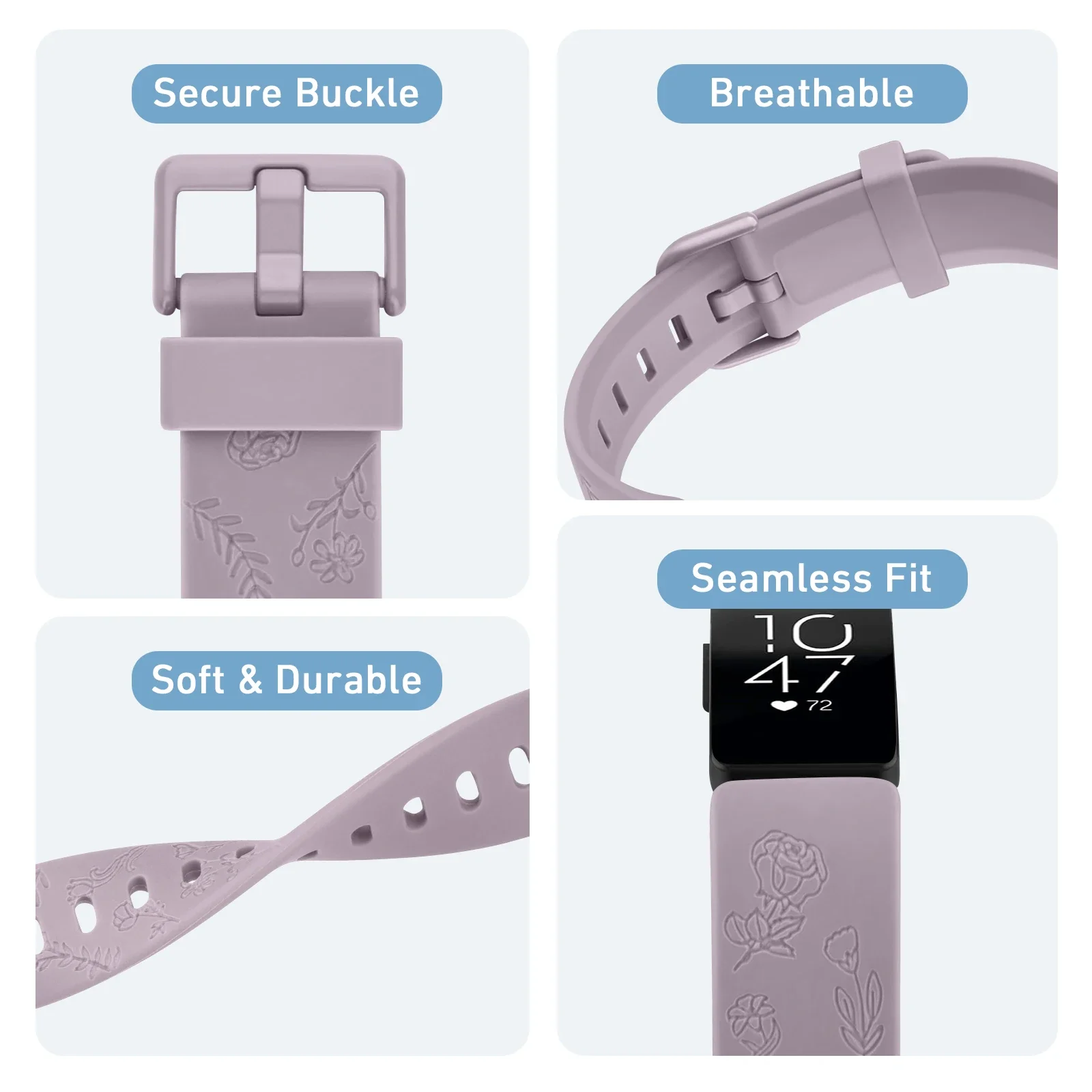 Correa de TPU grabada para Fitbit Inspire 3, pulsera de flores, pulsera ajustable para Fitbit Inspire 3, repuesto de correa de reloj