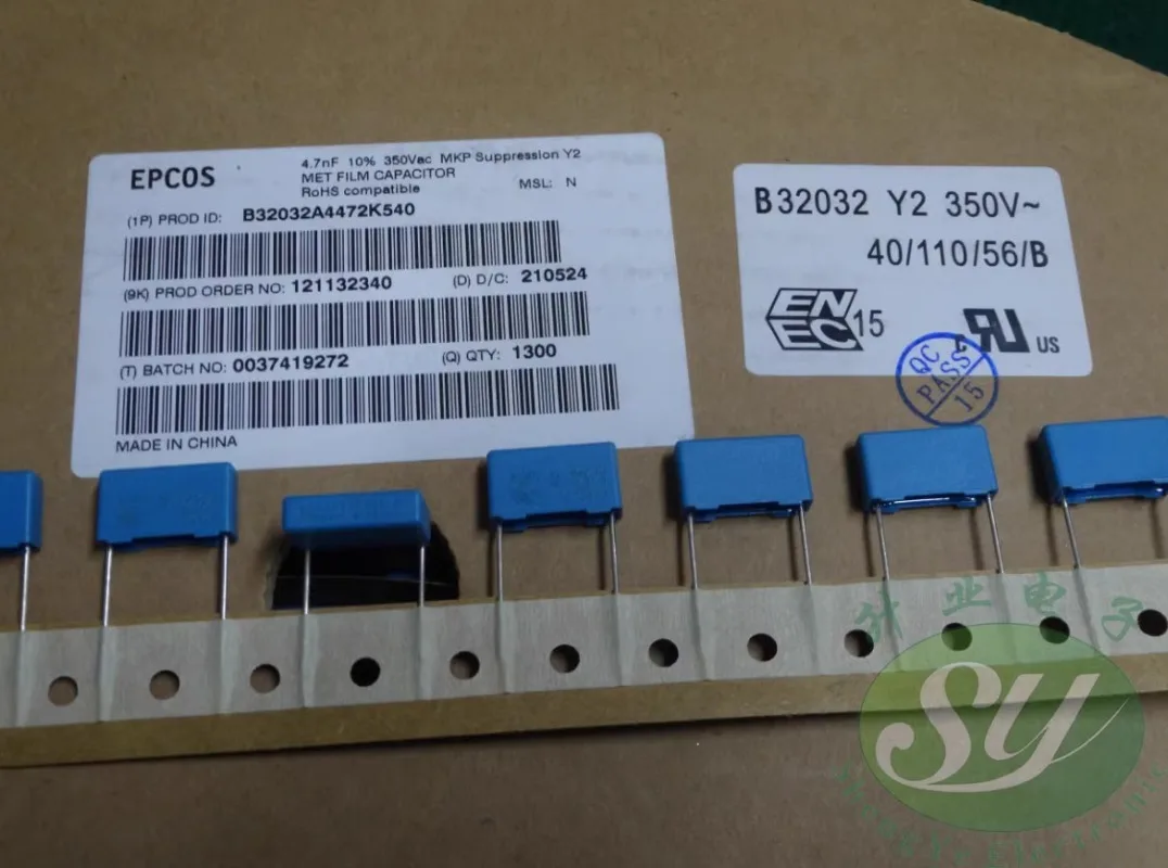 

5PCS EPCOS 0.0047uf/350VAC 4.7nf 4n7 4700pf 472 Y2 New thin film capacitor B32032A4472K540