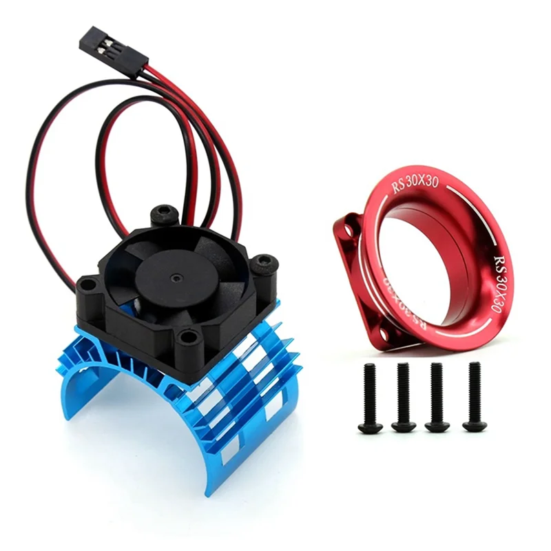 AS96-2X Motor Heatsink Cover+Cooling Fan For Wltoys A959-B 144001 124019 HSP 1/8 1/10 RC Car 540 550 Size Motor Heat Sink