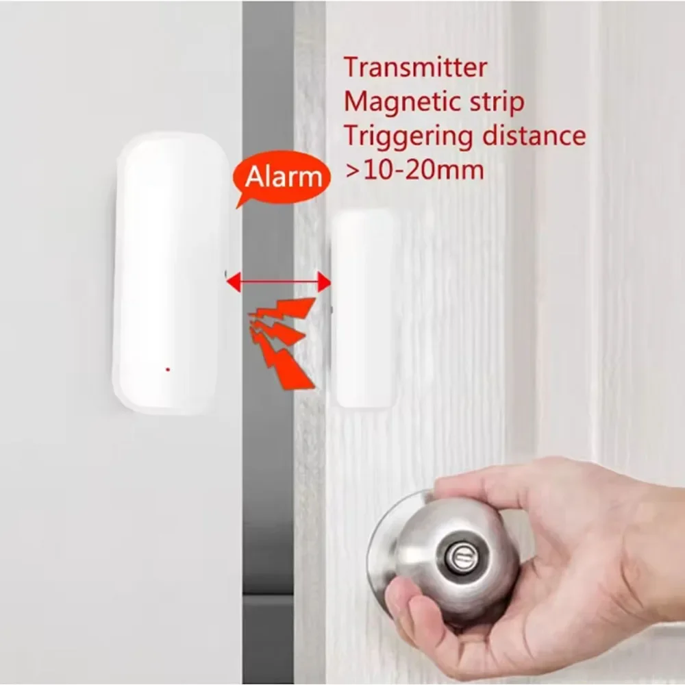 Sensore per porte Zigbee Sensore per finestre wireless con avviso di notifica app per la sicurezza domestica Compatibile con Alexa Google Assistant