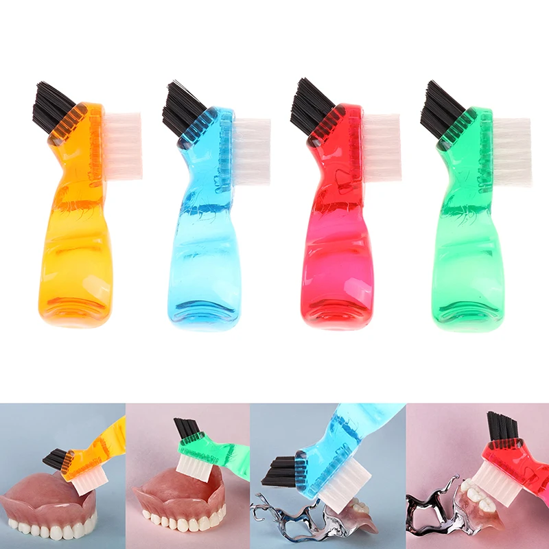 

Denture Cleaning Brush Bristles & Ergonomic Rubber Handle Multi-Layered Bristles False Teeth Brush Oral Care Tool