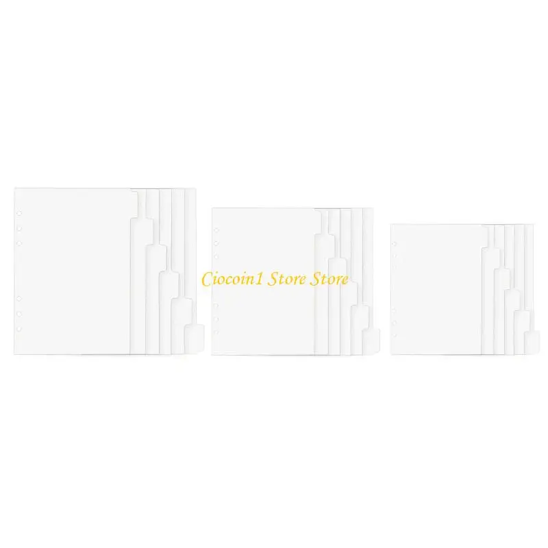 

A3PC 6 Hole Binder Divider with Label Space for 6 Rings Binder Notebook Journal