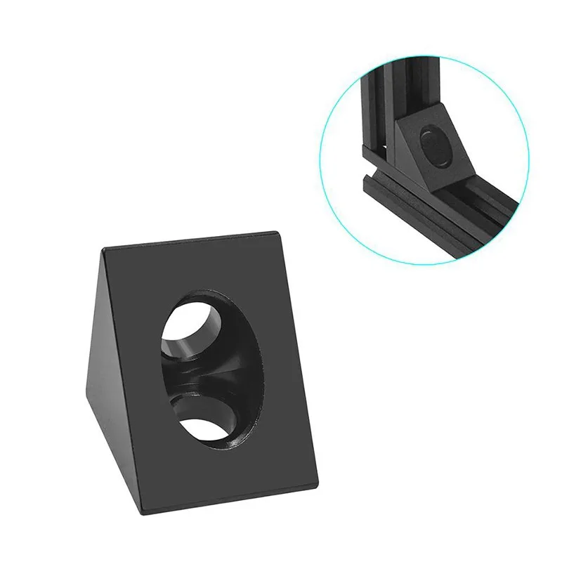 4Pcs for 3D Printer Accessories Triangle Fixed Aluminum Block Black Connector 2020 Profile for OpenBuildss