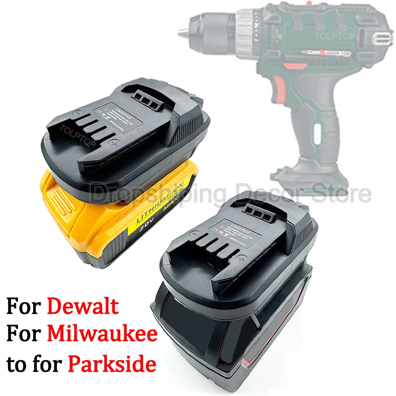 Convertidor de adaptador de batería de litio, herramienta eléctrica para Dewalt, Milwaukee, 18V, 20V, Parkside