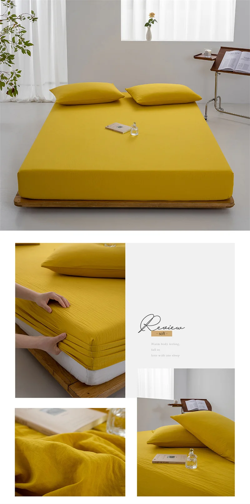 Soft Cotton Fitted Sheet Single Double King Queen Size Mattress Cover with Elastic Band Bed Sheet Bed Linens 100/120/150/180/200