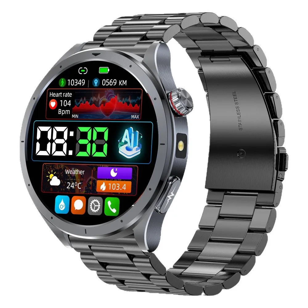 

ET472 AI Smartwatch Men With LED Flashlight 1.53 Inch TFT Color Screen BT Calls AI-Custom Watch Face AI-GPT Intelligent Q&A
