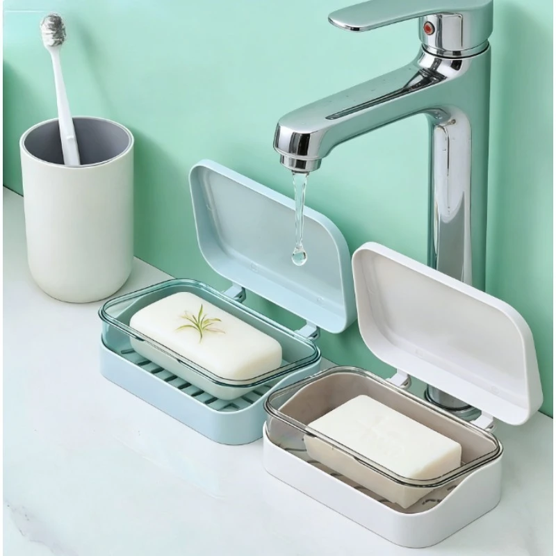 

3PCS Versatile Soap Storage Container - With Lid & Draining Rack for Bathroom & Travel