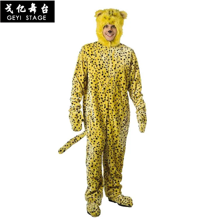 Kids Adult Animal Wild Leopard cheetah Costume for Boys Men Fantasy Jumpsuit Disfraz Halloween Carnival Party Costumes