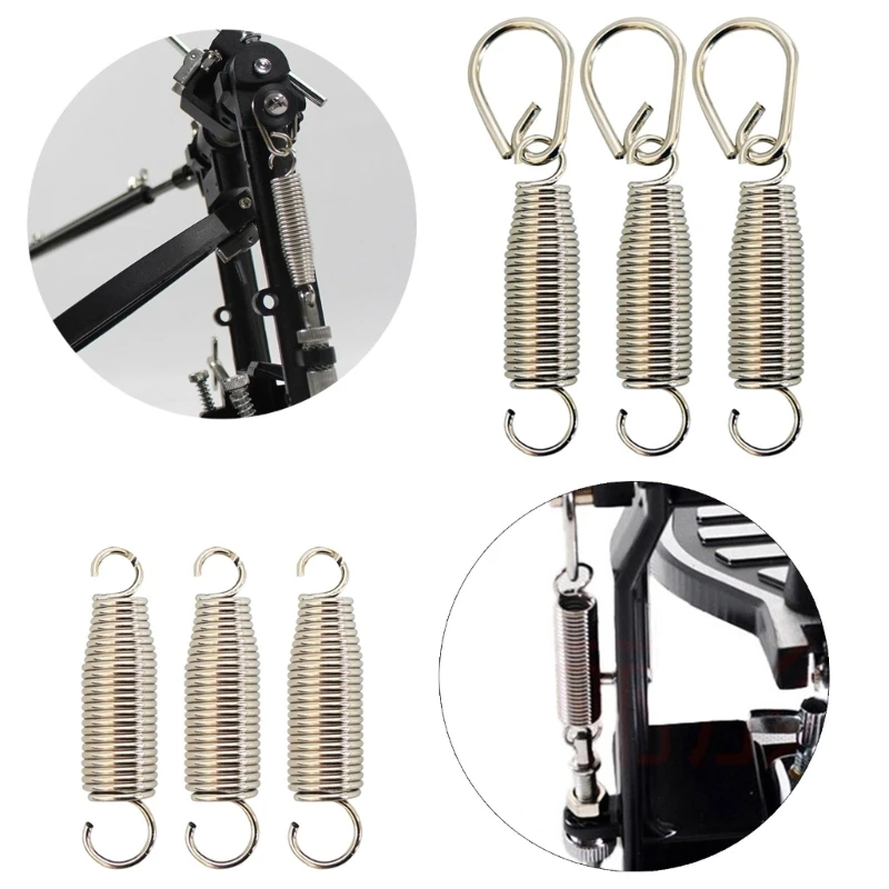 3Pcs Drum Extension Spring Drum Springs Accessories Replacement Drum Pedal Springs Set Tensioner Bass Drum Foot Pedal Spring