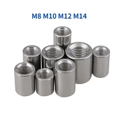 M8 M10 M12 M14 304 Stainless Steel Extend Long Lengthen Round Coupling Nut Connector Joint Sleeve Tubular Nut